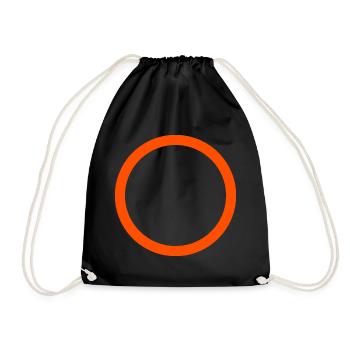 Neon Orange Circle Emblem - Drawstring Bag - black - Front