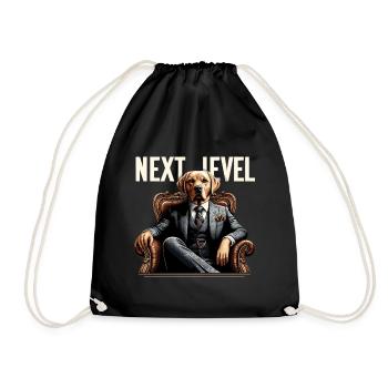 Dudley Labrador Suit Next Level Dog King Chair - Drawstring Bag - black - Front