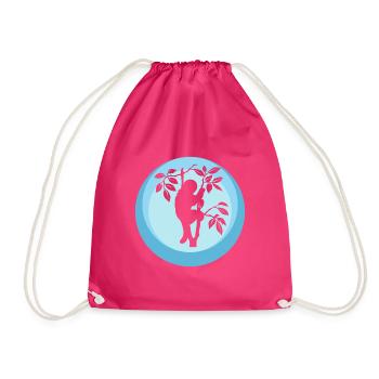 Lazy Chill Sloth - Drawstring Bag - fuchsia - Front