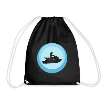 Water Sports Jet Ski - Drawstring Bag - black - Front