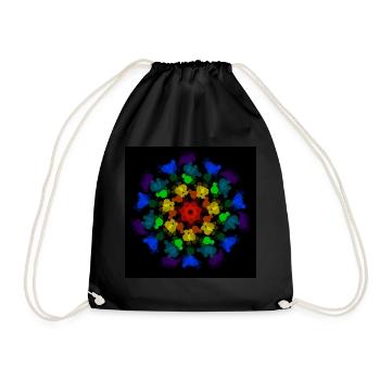 Regenbogen-Blume - Turnbeutel - Schwarz - Vorne