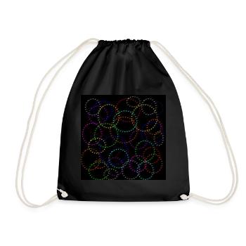 circles of dots - Drawstring Bag - black - Front