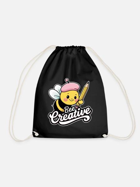 kreative Biene Bee be creative - Turnbeutel - Schwarz