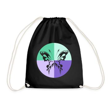 Quatuor de papillons Vert Violet - Sac de sport léger - noir - Devant