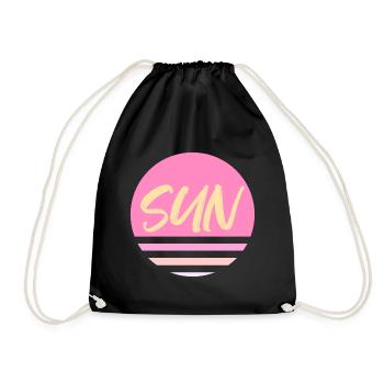 Sun Yellow - Drawstring Bag - black - Front