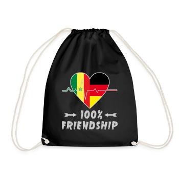 100 % amitié entre le Sénégal et l'Allemagne - Sac de sport léger - noir - Devant