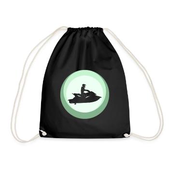 Water Sports Boat Snowmobiles - Drawstring Bag - black - Front