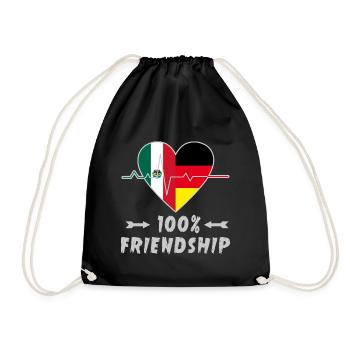 100 % amitié entre le Mexique et l'Allemagne - Sac de sport léger - noir - Devant