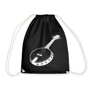 Banjo Drawing - Drawstring Bag - black - Front
