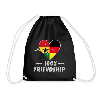 Ghana and Germany 100% friendship - Drawstring Bag - black - Front