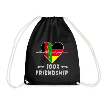 L'Afghanistan et l'Allemagne : amitié à 100 % - Sac de sport léger - noir - Devant