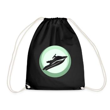 Jet Ski Water Ski - Drawstring Bag - black - Front