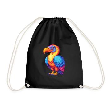 Vulture Coloré Kawaii Dessin Animé Personnage Clipart - Sac de sport léger - noir - Devant