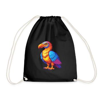 Vulture Coloré Kawaii Dessin Animé Personnage Clipart - Sac de sport léger - noir - Devant