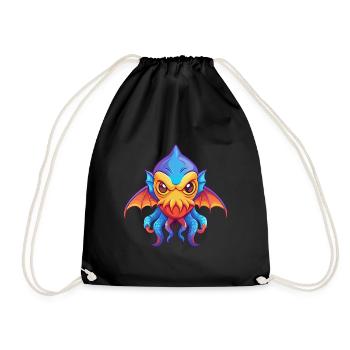 vampire calmar coloré kawaii dessin animé animal marin - Sac de sport léger - noir - Devant
