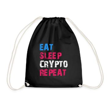 EAT SLEEP CRYPTO REPEAT - Drawstring Bag - black - Front