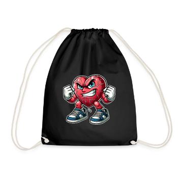 Wütendes Herz Design - Turnbeutel - Schwarz - Vorne