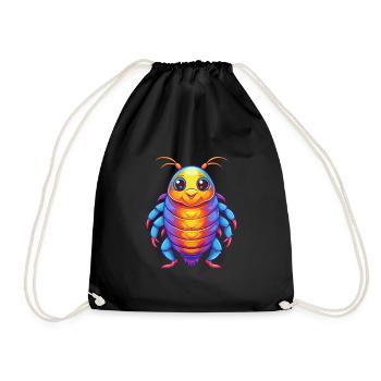 Seelaus buntes Kawaii Cartoon Meerestier - Turnbeutel - Schwarz - Vorne