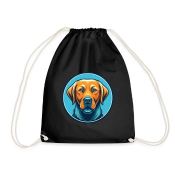 Labrador retriever chien Kawaii dessin animé logo pour animaux de compagnie - Sac de sport léger - noir - Devant
