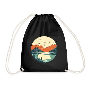 Mountain Landscape - Drawstring Bag - black - Front