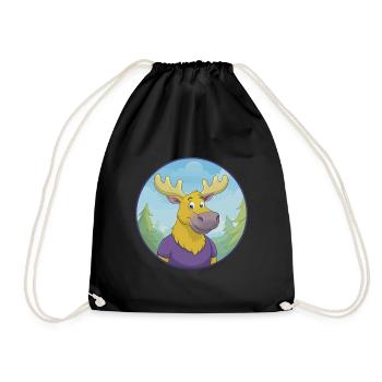 orignal mignon kawaii dessin animé clipart animal de compagnie - Sac de sport léger - noir - Devant