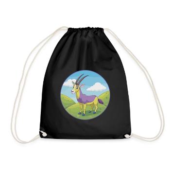 Oryx mignon kawaii dessin animé Clipart animal de compagnie - Sac de sport léger - noir - Devant