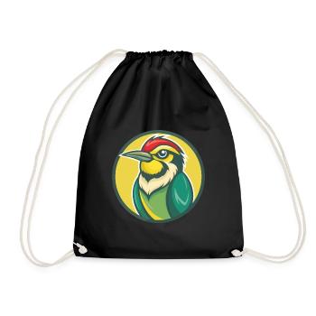 Bee Eater Cute Kawaii Cartoon Clipart Pet Animal - Drawstring Bag - black - Front