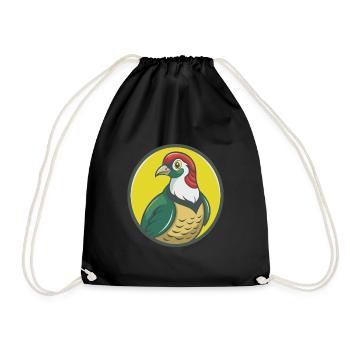 perdrix mignon kawaii dessin animé clipart animal de compagnie - Sac de sport léger - noir - Devant