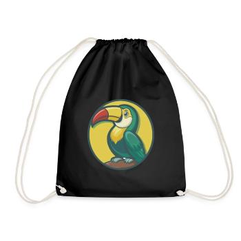 Toucan Cute Kawaii Cartoon Clipart Pet Animal - Drawstring Bag - black - Front