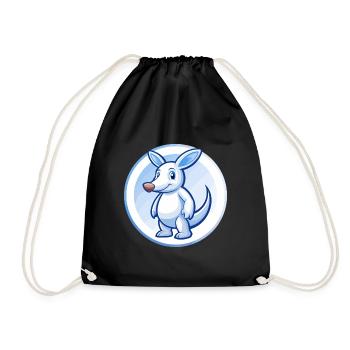 Aardvark Bleu Kawaii Dessin Animé Personnage Clipart Animal de compagnie - Sac de sport léger - noir - Devant