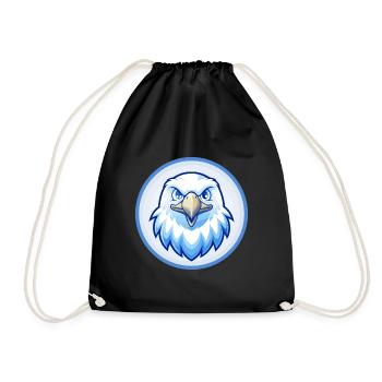 aigle bleu kawaii dessin animé personnage clipart animal de compagnie - Sac de sport léger - noir - Devant