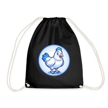 Poule Bleu Mignon Kawaii Dessin Animé Personnage Clipart Animal de compagnie - Sac de sport léger - noir - Devant