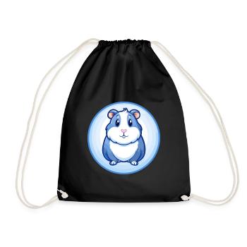 Cochon d’Inde Bleu Kawaii Dessin animé Personnage Clipart - Sac de sport léger - noir - Devant