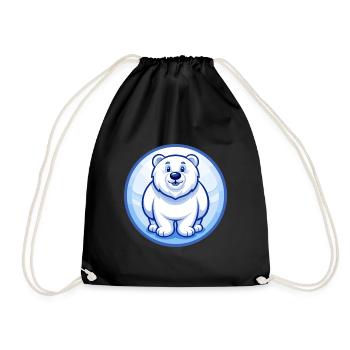 ours polaire bleu kawaii dessin animé personnage clipart - Sac de sport léger - noir - Devant