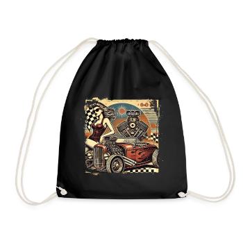 Tuning Hot Rod Design - Drawstring Bag - black - Front