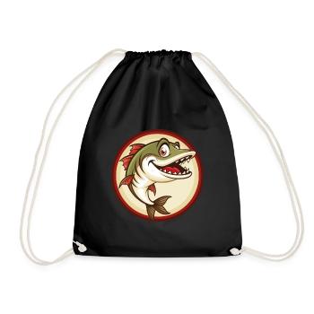 Barracuda Coloré Kawaii Dessin Animé Personnage Animal de compagnie - Sac de sport léger - noir - Devant