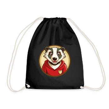 blaireau coloré kawaii dessin animé personnage clipart - Sac de sport léger - noir - Devant