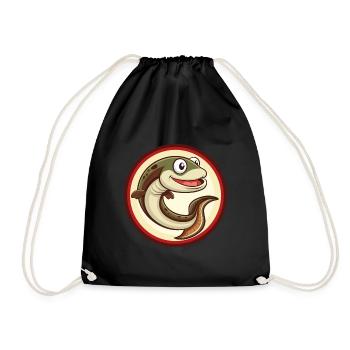Anguille Coloré Kawaii Dessin Animé Personnage Clipart Animal de compagnie - Sac de sport léger - noir - Devant