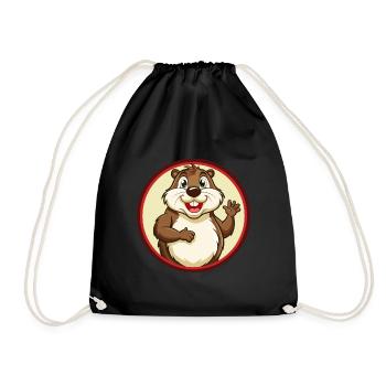Gopher coloré Kawaii Dessin animé Personnage Clipart - Sac de sport léger - noir - Devant