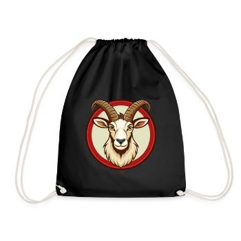 Ibex Colorful Kawaii Cartoon Character Clipart Pet - Drawstring Bag - black - Front
