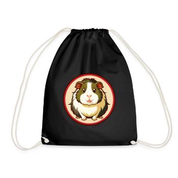 Cochon d’Inde Coloré Kawaii Dessin animé Personnage Animal de compagnie - Sac de sport léger - noir - Devant