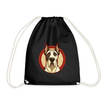 Chien Dogue Allemand Personnage De Dessin Animé Kawaii Coloré - Sac de sport léger - noir - Devant