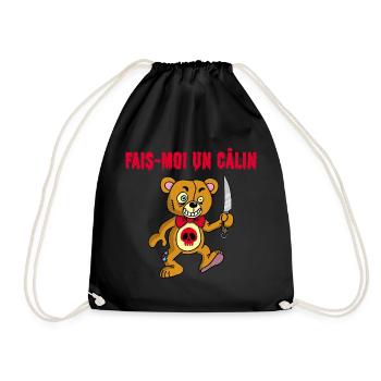 Ours en peluche psychopathe - Sac de sport léger - noir - Devant