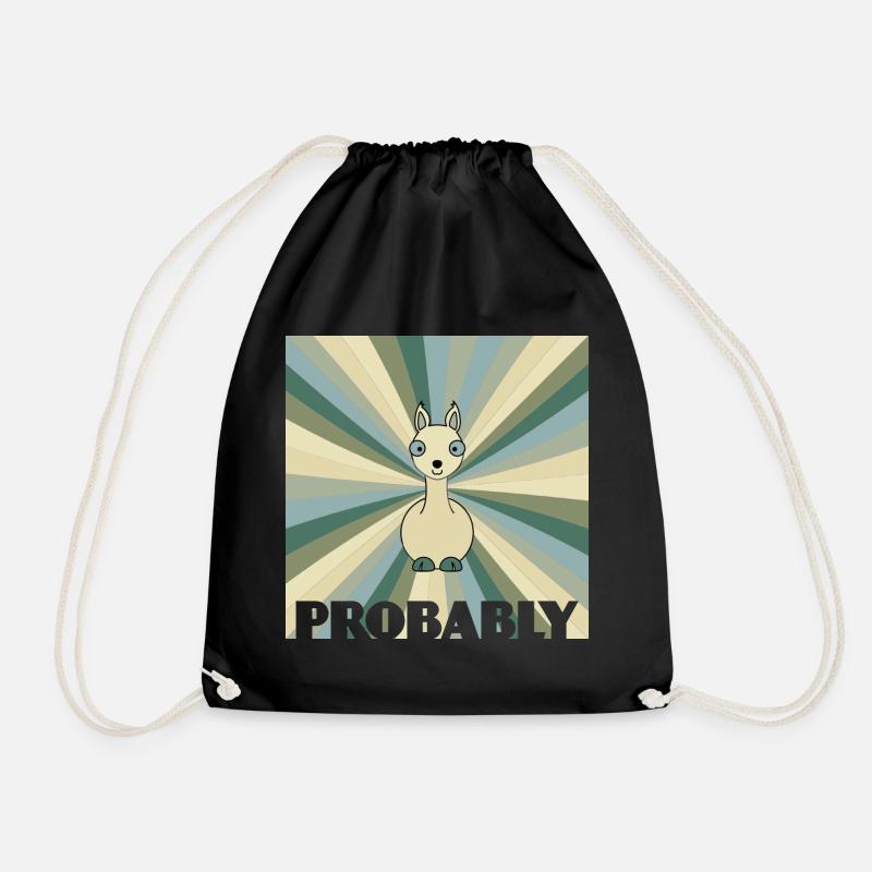 Alpaca - Drawstring Bag - black