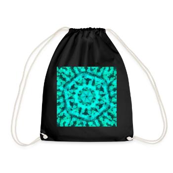 Abstract geometric teal background - Drawstring Bag - black - Front