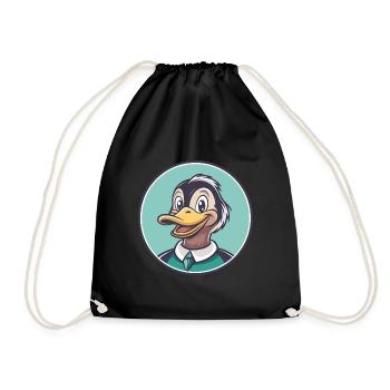 Canard Kawaii Dessin Animé Personnage Animal Animal Visage - Sac de sport léger - noir - Devant