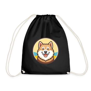 Argentinische Polarhunderasse Cartoon Kawaii Clipart - Turnbeutel - Schwarz - Vorne
