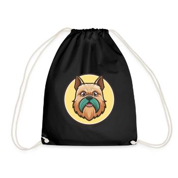 Griffon belge Chien Race Dessin animé Kawaii Clipart - Sac de sport léger - noir - Devant