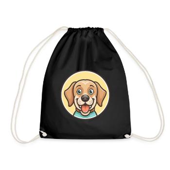 Broholmer Hund Rasse Cartoon Kawaii Clipart Tier - Turnbeutel - Schwarz - Vorne