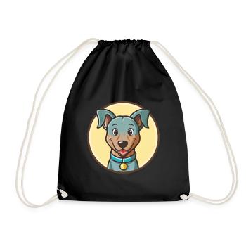 Bleu dentelle chien race dessin animé Kawaii Clipart Animal - Sac de sport léger - noir - Devant